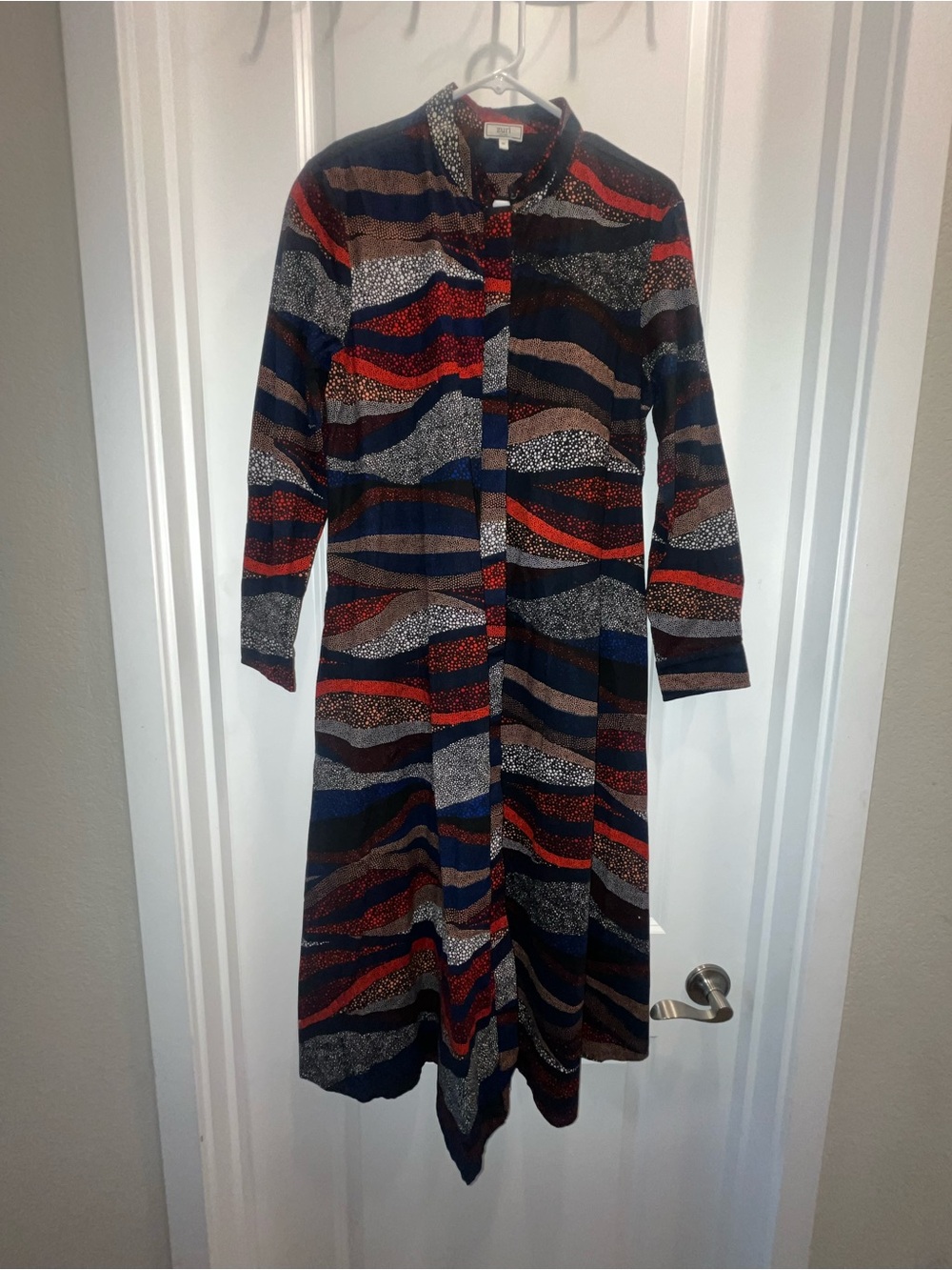 Zuri Star Sign Kenya Midi dress Long Sleeve Wavy Stripe Shirt Dress - Multicolor